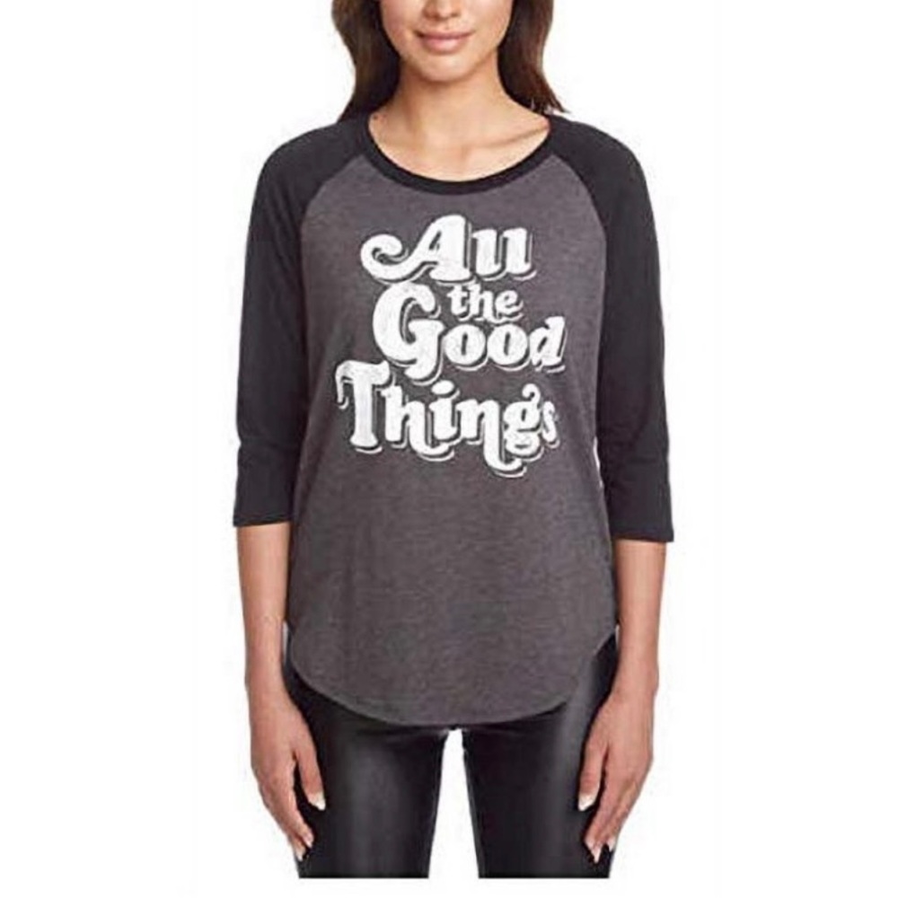 Chaser Women’s 3/4 Sleeve Baseball Graphic Tee-BNWOT!